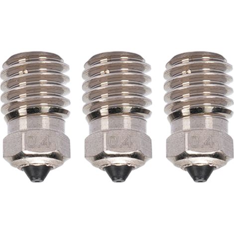 Buses d'extrudeuse Hotend, 3 pièces, buse de remplacement en acier trempé à haut débit pour imprimante 3D Lab X1 P1P 0.4mm (1/5)