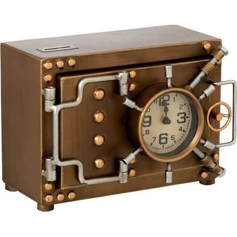 Horloge Coffre-Fort à Poser "Zacharie" 27cm Doré (1/3)