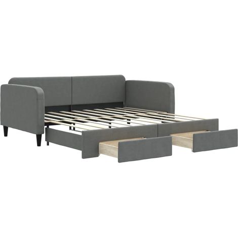 Maison Exclusive - Divano Letto Estraibile Cassetti Grigio Scuro 90x190cm Tessuto
