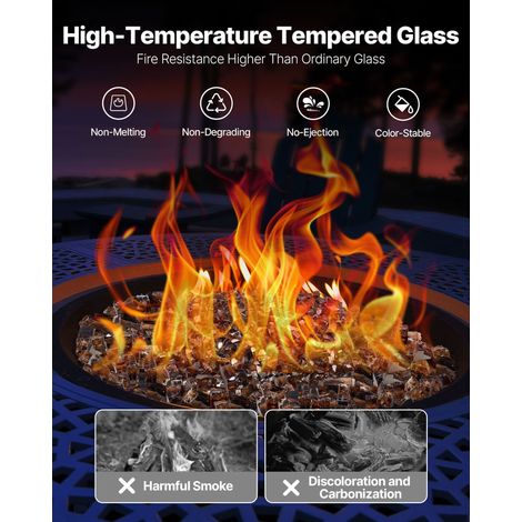 Verre de Feu pour Braséro - 9 kg Pierres en Verre pour Foyer à (1/5)
