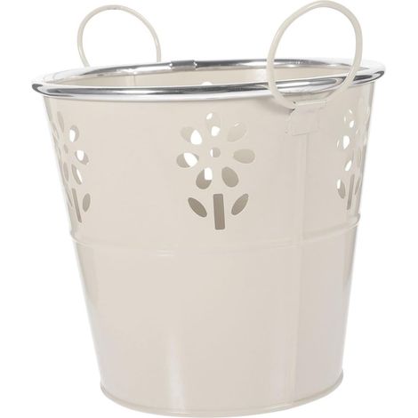 Pot De Fleur Métal Galvanisé Seau Rond Creux Fer Plantes Grasses Et Décoration Intérieure (1/5)