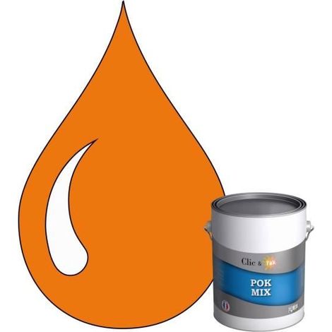 Peinture d'Accroche et Finition 2 en 1 - POK - MIX Orange - Acrylique Satinée - 1L - RAL 2000 (1/4)