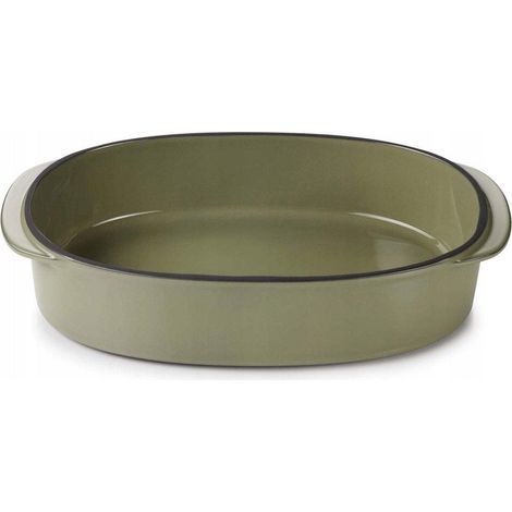 Revol Caractere fuente plana porcelana verde 26x18,5 cm