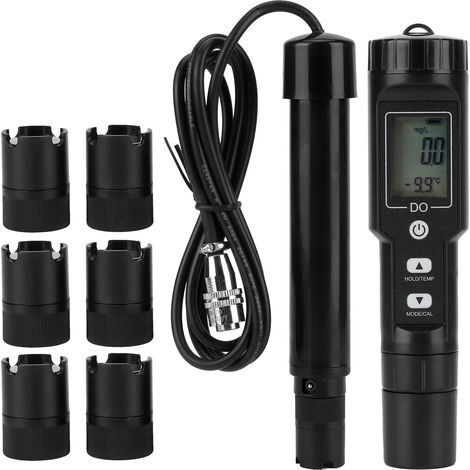 Testeur numérique d'oxygène dissous avec sonde de température pour contrôle qualité aquatique (1/5)