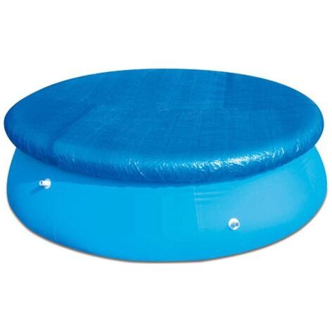Bâche de piscine ronde imperméable avec attaches de corde, résistante à la poussière, facile à installer pour piscines gonflables - Bleue - 183 cm (1/5)