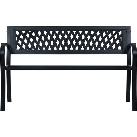 Banc de jardin,Banquette de jardin,Chaise 125 cm Noir Acier CFW84512 (1/5)