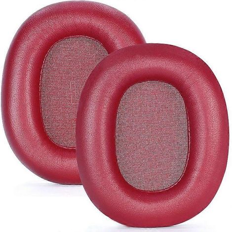 Coussinets d'oreille en mousse à mémoire de forme magnétique et cuir d'agneau rouge pour casque B&O Beoplay H95 ANC (1/5)