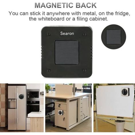 Minuteur de cuisine mécanique magnétique 60 minutes en acier inoxydable alarme forte 80-90 dB sans pile 6.8 x 6.8 x 2.54 cm 0.1 kg (1/5)