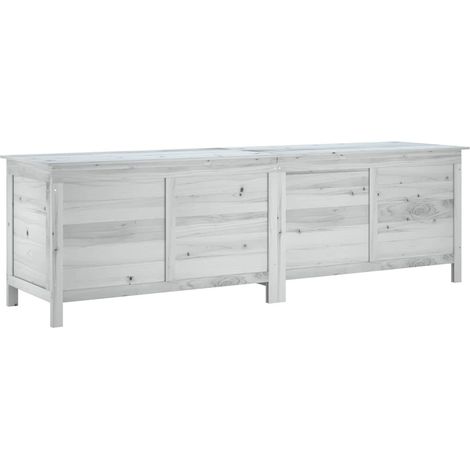Arcón de jardín madera maciza abeto blanco 198,5x50x56,5 cm vidaXL