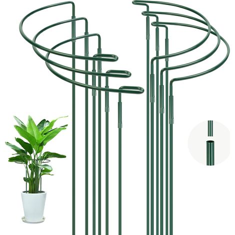 Offcut 6 x 30 x 60 cm Green Garden Plant Support Half Round Metal Garden Stand Ring for Peonies Hydrangea Roses Sedum Vegetables Tomatoes (1/5)
