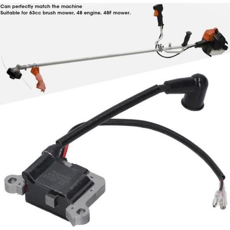 Fydun Remplacement de la bobine d'allumage Bobine d'allumage adaptée pour débroussailleuse 63cc coupe-herbe 48 moteur 48F (1/4)
