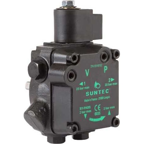 Pompe à fioul 47R – Électrovanne en ligne – Sorties gicleur droite/gauche – Pour fioul domestique et kérosène – Suntec