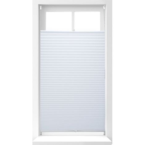 3 Estores Enrollables sin Taladrar, Plisados, Translúcidos, Cortinas Oscurecedoras Ventana sin Obra, 90 x 210 cm, Blanco