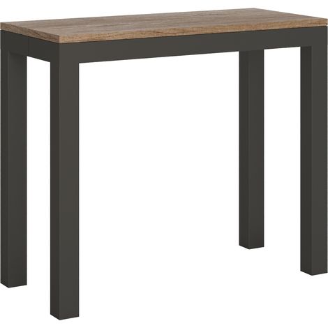 Consolle allungabile 90x40/300 cm Everyday Evolution quercia natura telaio e gambe antracite (1/5)