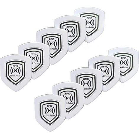 20 cartes de point de patrouille NFC RFID, 13,56 MHz FM11RF08, anti-métal, 70 x 60 mm, blindées lumineuses haute fréquence, pour étiquettes d'inspection de sécurité. (1/5)