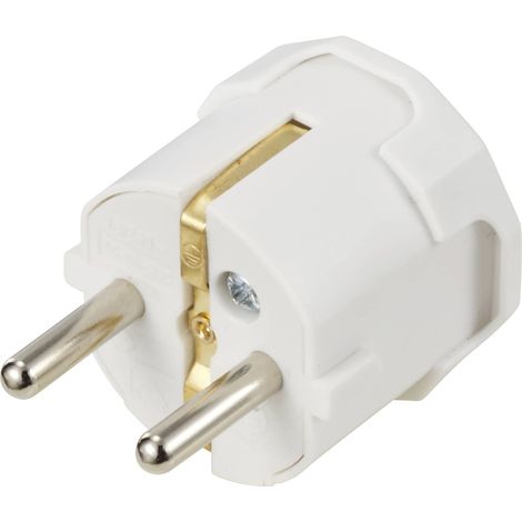Sygonix SY-6618466 Fiche électrique mâle avec terre polypropylène (PP) 250 V/AC blanc (1/4)