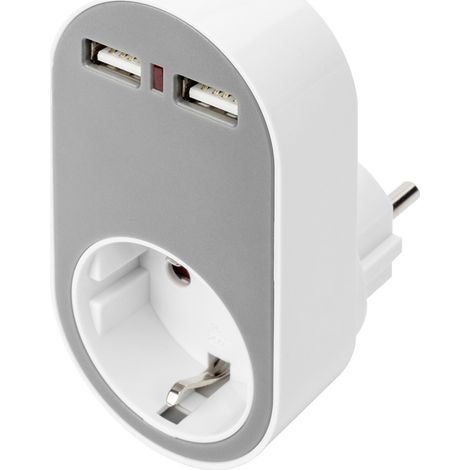 Digitus Adapter 2x USB-A Grau Innenbereich (1/5)