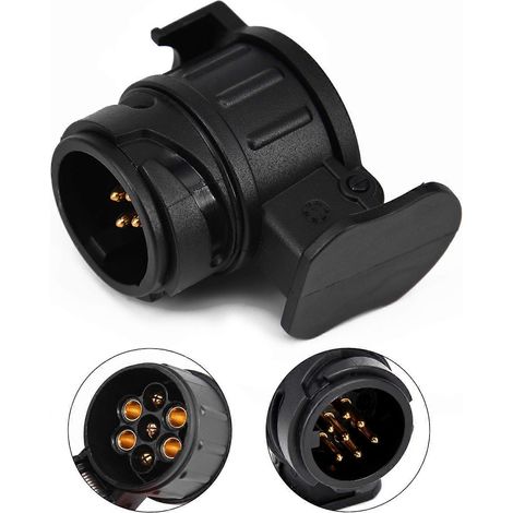Adaptateur de remorque 13 broches vers 7 broches prise 13 broches pour remorque de voiture, tracteur, caravane, porte-vélos (1/5)
