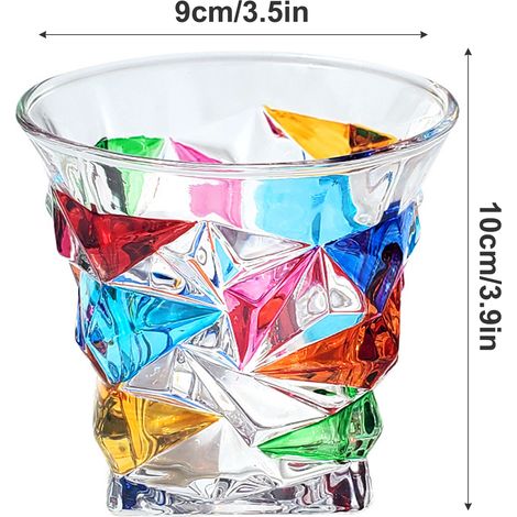 Verre à Whisky Coloré 320ml, Tasse Basse pour Maison et Cadeau (1/5)