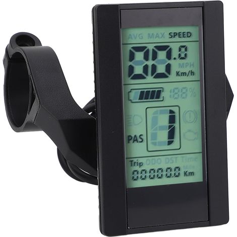Panneau de commande LCD pour vélo électrique avec écran 2,7 pouces, rétroéclairage réglable, résistant à l'eau, compatible avec les moteurs centraux (24 V, 36 V, 48 V, 52 V). (1/5)