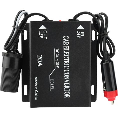 Adaptateur 20A abaisseur de tension 24V vers 12V, convertisseur d'alimentation auto, prise allume-cigare (1/5)