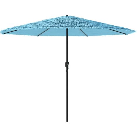 Sombrilla de jardín con mástil de acero protección solar y contra la lluvia 388 x 388 x 248 cm estilo moderno poliéster azul 020056409
