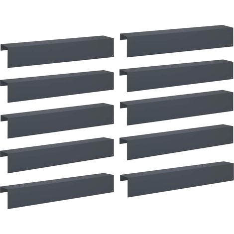 Garden Cover Profile 10 pcs 100 x 15 x 15 cm Steel Anthracite vidaXL