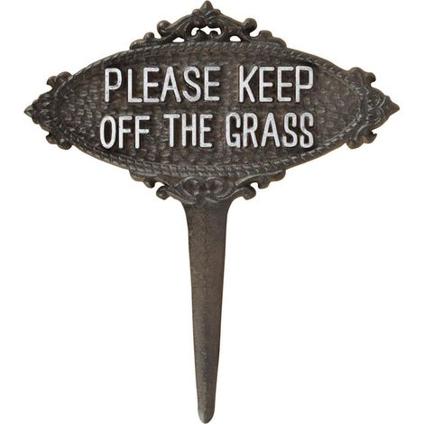 Gartenschild aus Gusseisen "Keep Off The Grass"