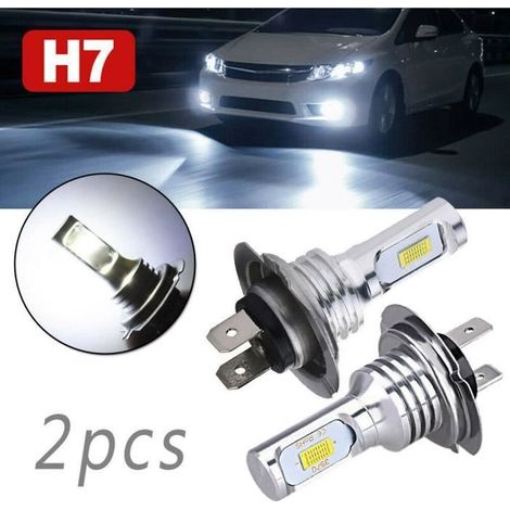 Paire H7 Kit Ampoules Phares LED Hi-Lo Beam 55W 8000LM Super Bright 6000K Blanc (1/4)