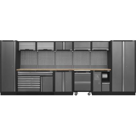 Sealey APMSSTACK15W Superline PRO® Storage System with Pressed Wood Worktop 4.92m (1/5)