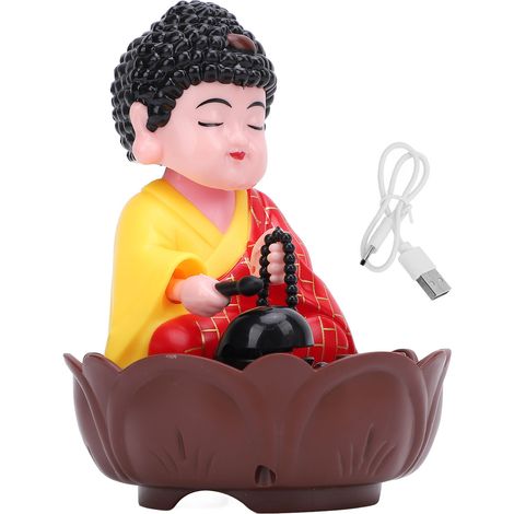 Statue de figurine de Joss chantant de la tête avec affichage de tableau de bord de voiture de musique, modèle décoratif pour ornement de bureau à domicile, petit moine (1/5)