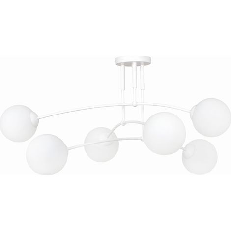 Lampadario Emibig Pregos bianco vetro 6xE14 70cm IP20 (1/4)