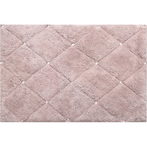 ALFOMBRA DE BA脩O CHIC DE ALGOD脫N SUAVE CON CRISTALES 60X90CM ROSA OSCURO (1/4)