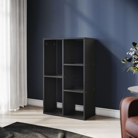 Elegant 3 Tier Black Wood Bookcase and Shelves Home Office Storage Unit with Open Back 500mm (1/5)
