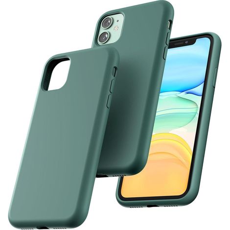 Handyhülle iPhone 11 Silikon Stoßfest Anti-Rutsch Mitternachtsgrün (1/5)