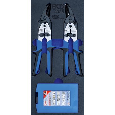 BGS Carro de taller 1/3: Inserción de tijera para chapa, brocas escalonadas 5 piezas. - 4026 (1/4)