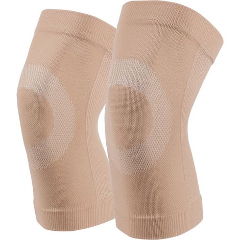 Bandage de genou - Bandage de compression du genou - Knieschützer Rutschfeste Unterstützung - 1 paire - - Pour le sport et un usage quotidien Beige (1/5)