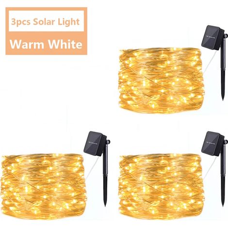 Guirlande lumineuse féérique LED (22 m, 200 LED, 3 LED blanc chaud) étanche, à énergie solaire, idéale pour décorer un sapin de Noël ou un jardin. Compatible avec les fêtes et les décorations de jardi (1/5)