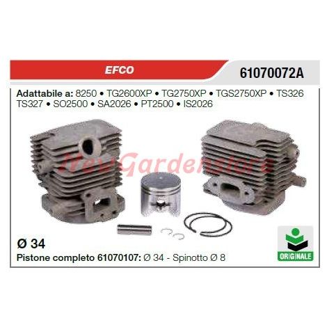 Cilindro EFCO para motosierra 8250 TG2600XP TS326 TS326 61070072A Cilindro EFCO para segmentos