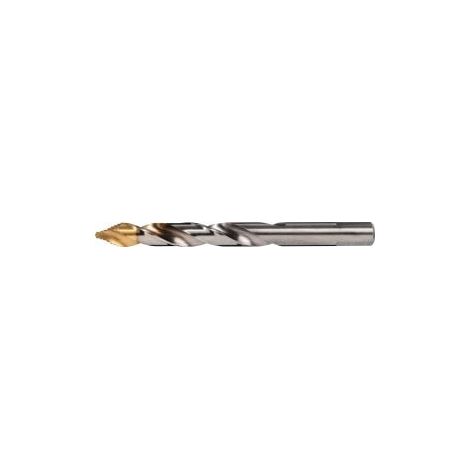 Foret hélicoïdal DIN 338 Type N D.1mm queue cylindrique HSS rectifié profilé pointe TIN (1/4)