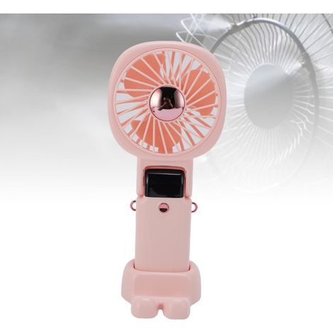 Multifunktionaler, tragbarer Ventilator für Outdoor-Aktivitäten, integrierter 2400-mAh-Akku, kompaktes ABS-Gehäuse, pinkfarben (1/5)