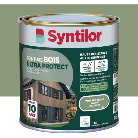 Vernice per esterni per legno, alluminio e PVC. SYNTILOR Verde Provenza, finitura satinata, 0,5 l. SYNTILOR (1/5)