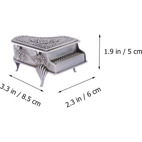 Piano Shape Jewellery Box Trinket Box Zinc Alloy Box Necklace Ring Earring Box Miniature Piano Model (1/4)