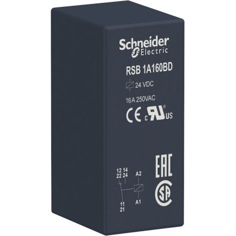 Zelio Relay RSB - relais PCB embrochable - 1OF - 16A - 24VDC (RSB1A160BD)