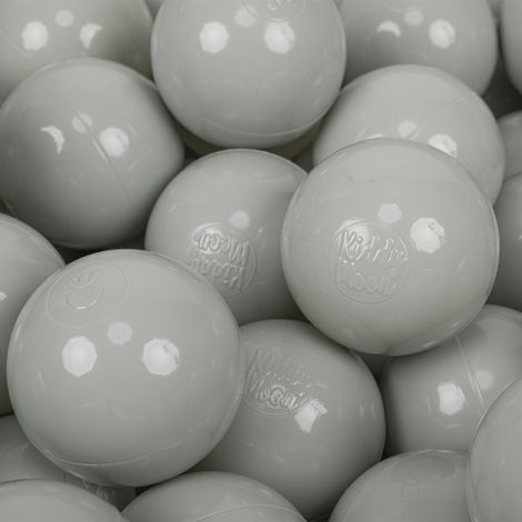 KiddyMoon 100 Balles/7Cm Balles Colorées Plastique Pour Piscine Enfant Bébé Fabriqué En EU, Vert De Gris (1/4)
