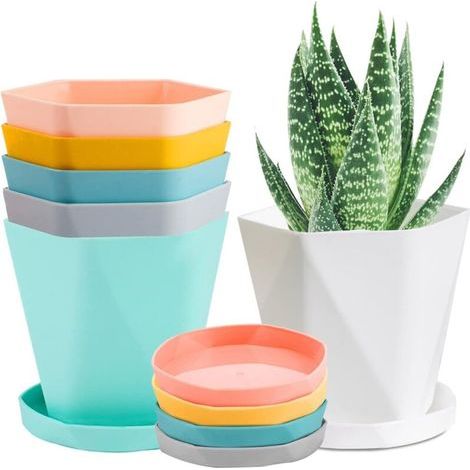 Pots De Fleurs, Pot De Fleur Coloré Semoir De Semis à Contrôle des Racines Pots De Jardin (6pcs) (1/5)