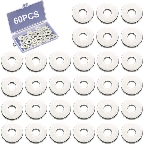 Rondelle M6 - Acier Inoxydable - Diamètre Extérieur 12 mm - Épaisseur 1,5 mm - Norme DIN 9021 ISO 7093 - 60 Pièces (1/5)