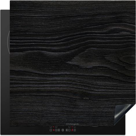 PROTECTOR DE PLACAS DE INDUCCIÓN Negro - Aspecto madera Tapa Protectora De Cocina 78x78 cm