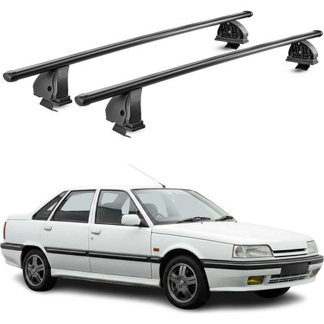 OMAC Stahl Dachträger Querträger Renault R21 1989-1995 – TÜV / DIN 75302:2019 – Abschließbar – Max. 75 kg – 2 Stangen – Schwarz (1/5)