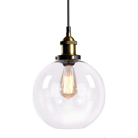Kronleuchter im Industriestil, Vintage-Pendelleuchte aus Metall und Glas, Deckenleuchte mit E27-Fassung, moderne Deckenleuchte für Esszimmer oder Küche (nicht im Lieferumfang enthalten) (C)